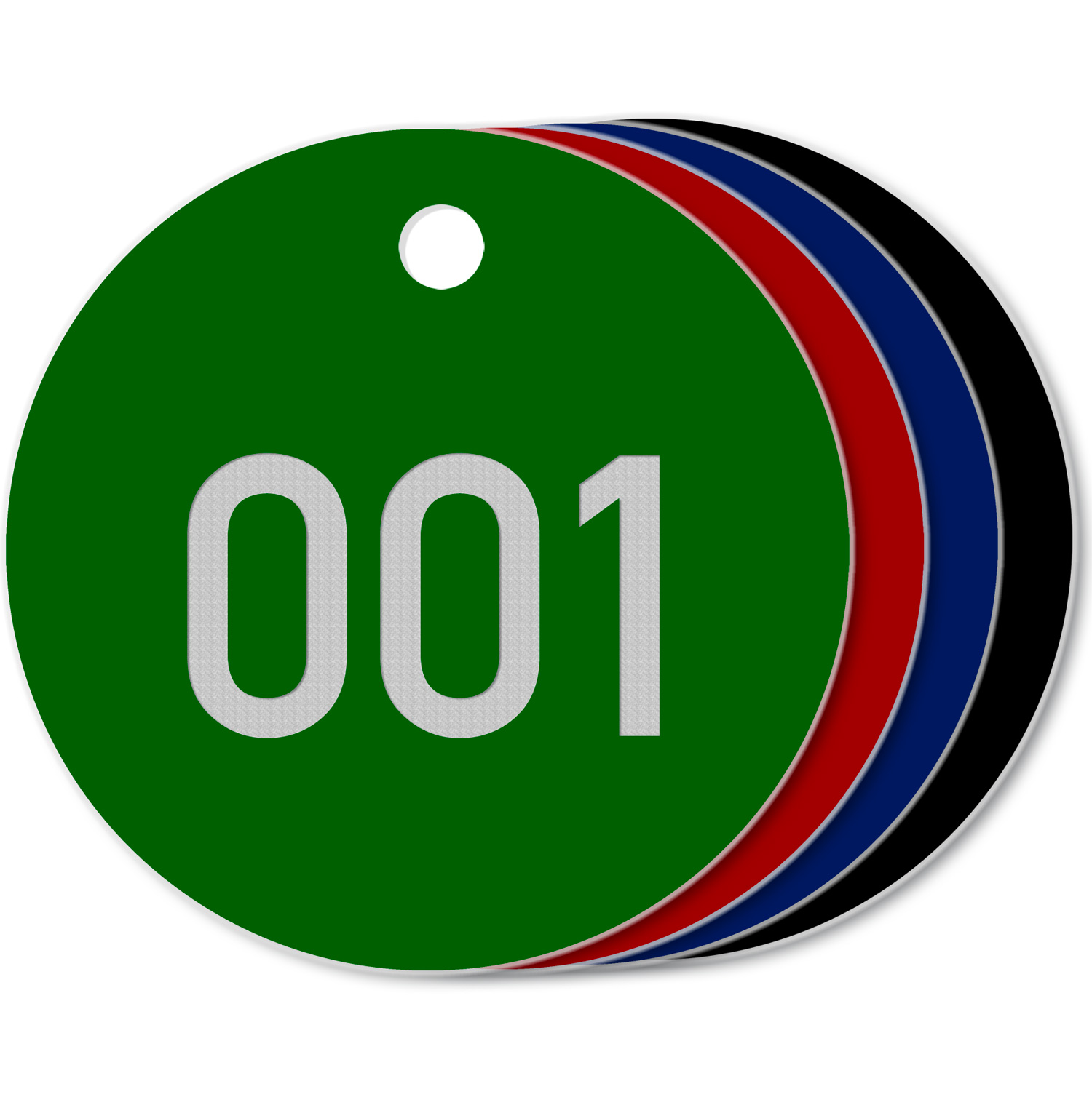 Baummarken, Baumnummern d=40 x t=1 mm, eloxiertes Aluminium, Nummerierung Lasergravur