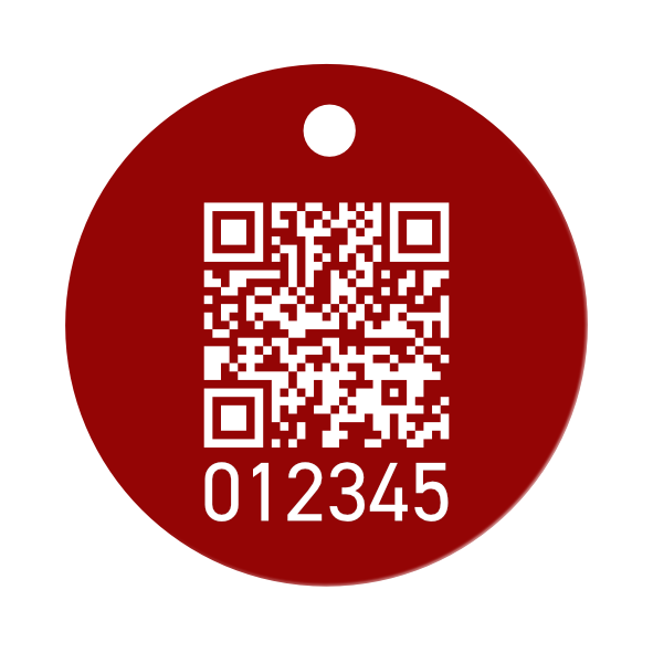 QR-Code Baummarke Ø 40 mm aus eloxiertem Aluminium mit Lasergravur QR-Code Baummarke Ø 40 mm aus eloxiertem Aluminium mit Lasergravur