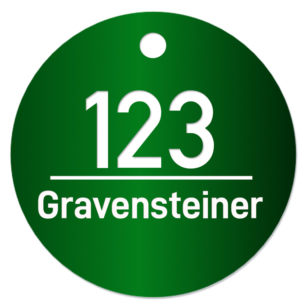 Obstbaumplaketten, Obstbaumschild, grün, Lasergravur alle,35mm