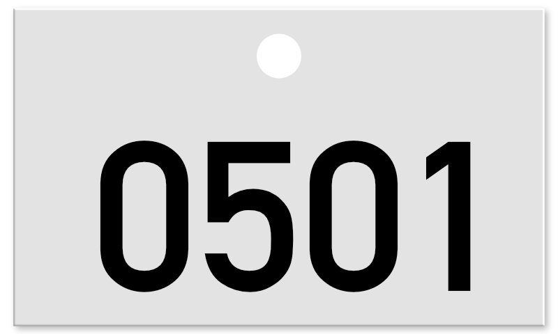 500 Baumnummern 0501-1000 | Baumplättchen 50x30 mm Aluminium | Nummerierung Eloxalunterdruck