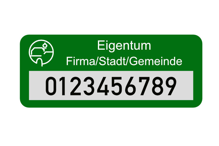 Inventaraufkleber, 50x20mm, Typenschild, Stärke 0,5mm, selbstklebend, Alu eloxiert Inventaraufkleber, 50x20mm, Typenschild, Stärke 0,5mm, selbstklebend, Alu eloxiert