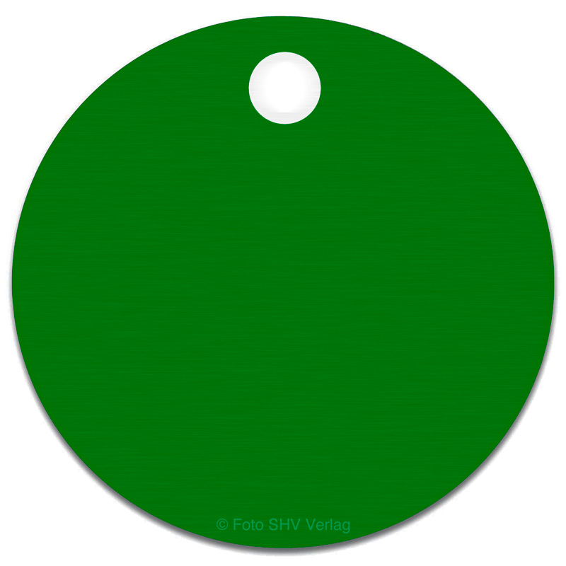 Alu Ronden d=40 mm, Bohrung 6 mm, t=1 mm, für Baummarken, Werkzeugmarken zum Gravieren Alu Ronden d=40 mm, Bohrung 6 mm, t=1 mm, für Baummarken, Werkzeugmarken zum Gravieren
