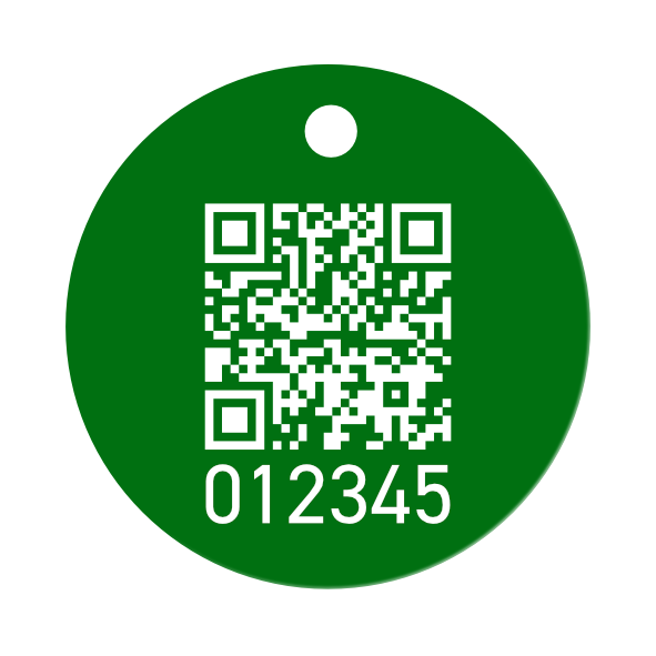 QR-Code Baummarke Ø 40 mm aus eloxiertem Aluminium mit Lasergravur QR-Code Baummarke Ø 40 mm aus eloxiertem Aluminium mit Lasergravur