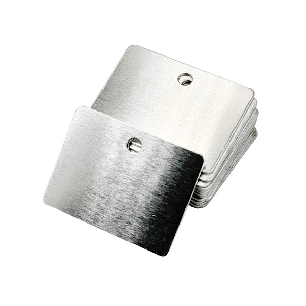 Alu-Plättchen 40x30 mm, Befestigungsbohrung 4 mm, Aluminium blanko Silber, abgerundete Ecken Alu-Plättchen 40x30 mm, Befestigungsbohrung 4 mm, Aluminium blanko Silber, abgerundete Ecken